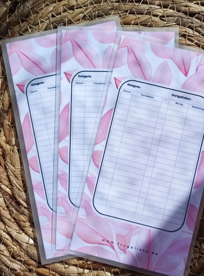 Budget Binder Tracker Blatt